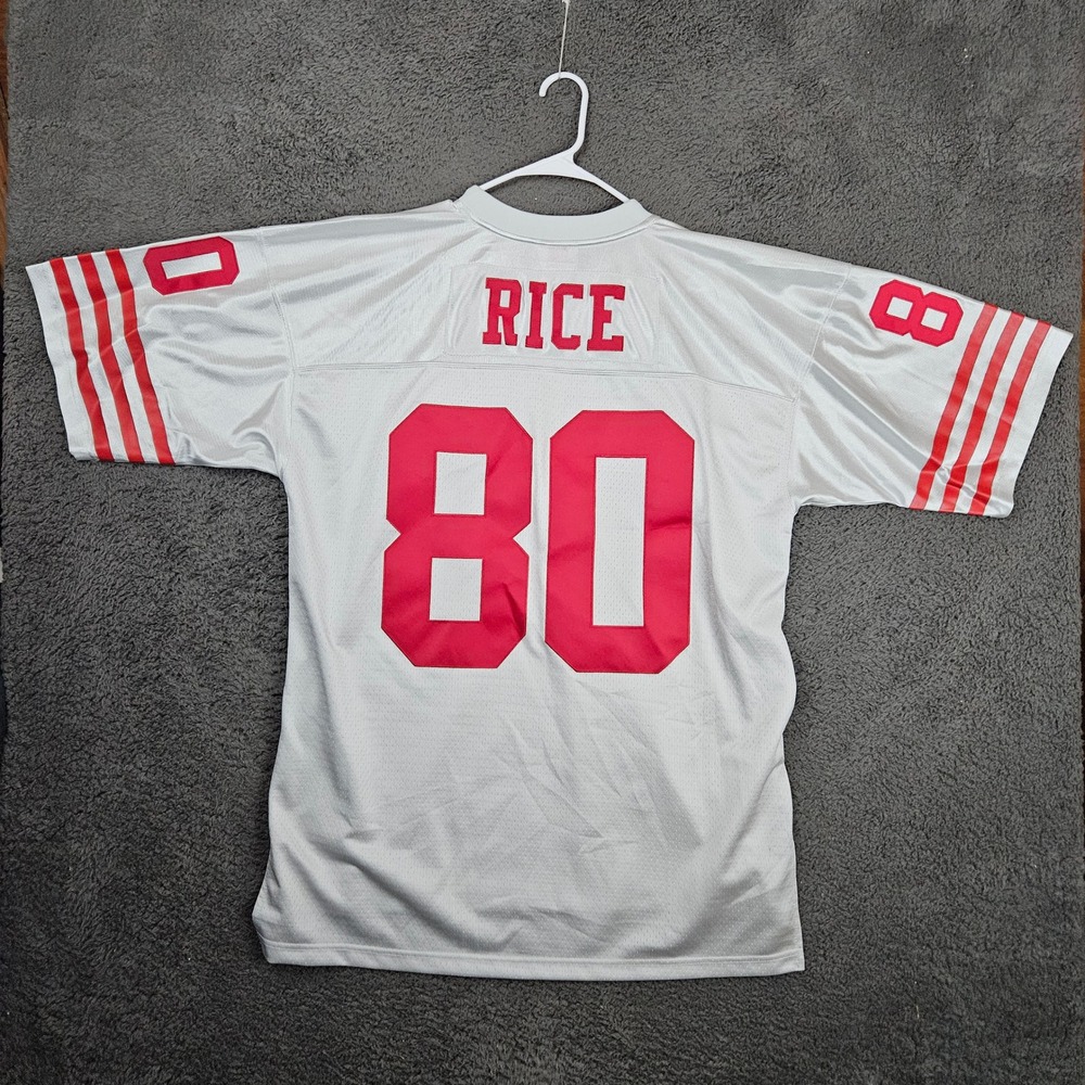 Mitchell & Ness Jerry Rice 1990 San Francisco 49ers NFL Throwback Mens XL White - Picture 9 of 11